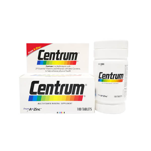 วิตามินรวม เซ็นทรัม 29 ชนิด Centrum Multi Vitamins (100 เม็ด) A to Zinc