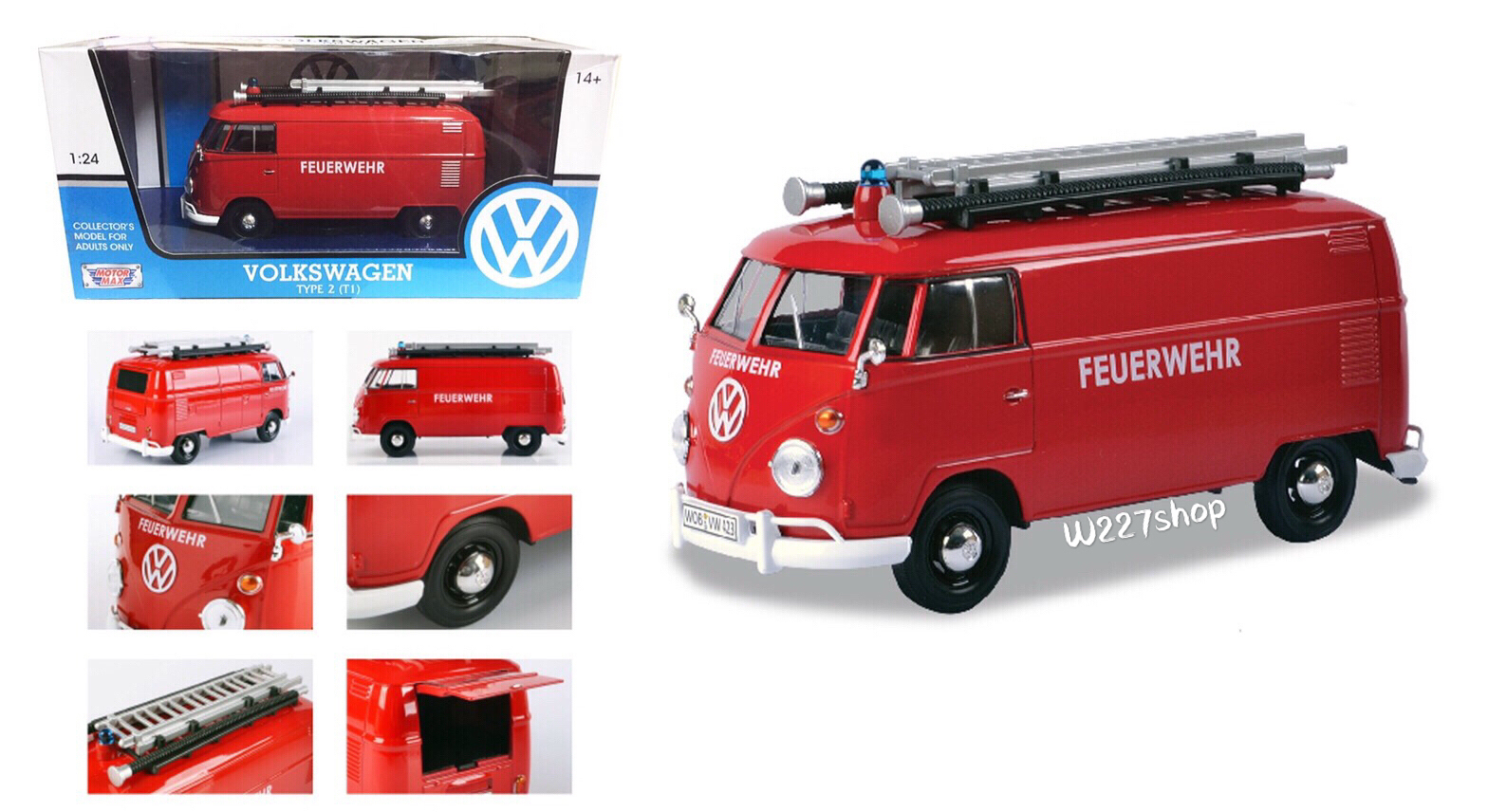 รถโฟล์คตู้ Volkswagen bus scale 1:24 โมเดลรถเหล็ก (ปลีก-ส่ง)