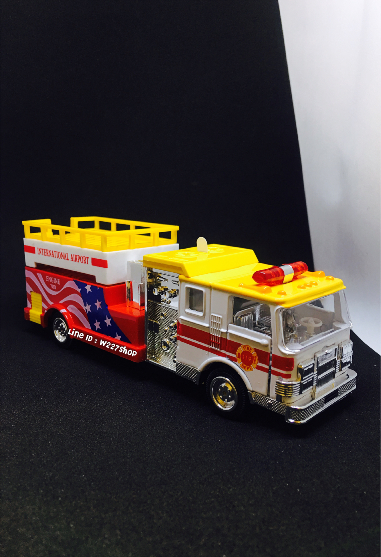 โมเดลรถเหล็ก รถดับเพลิง รถกู้ภัย มีเสียง มีไฟ (ปลีก-ส่ง)