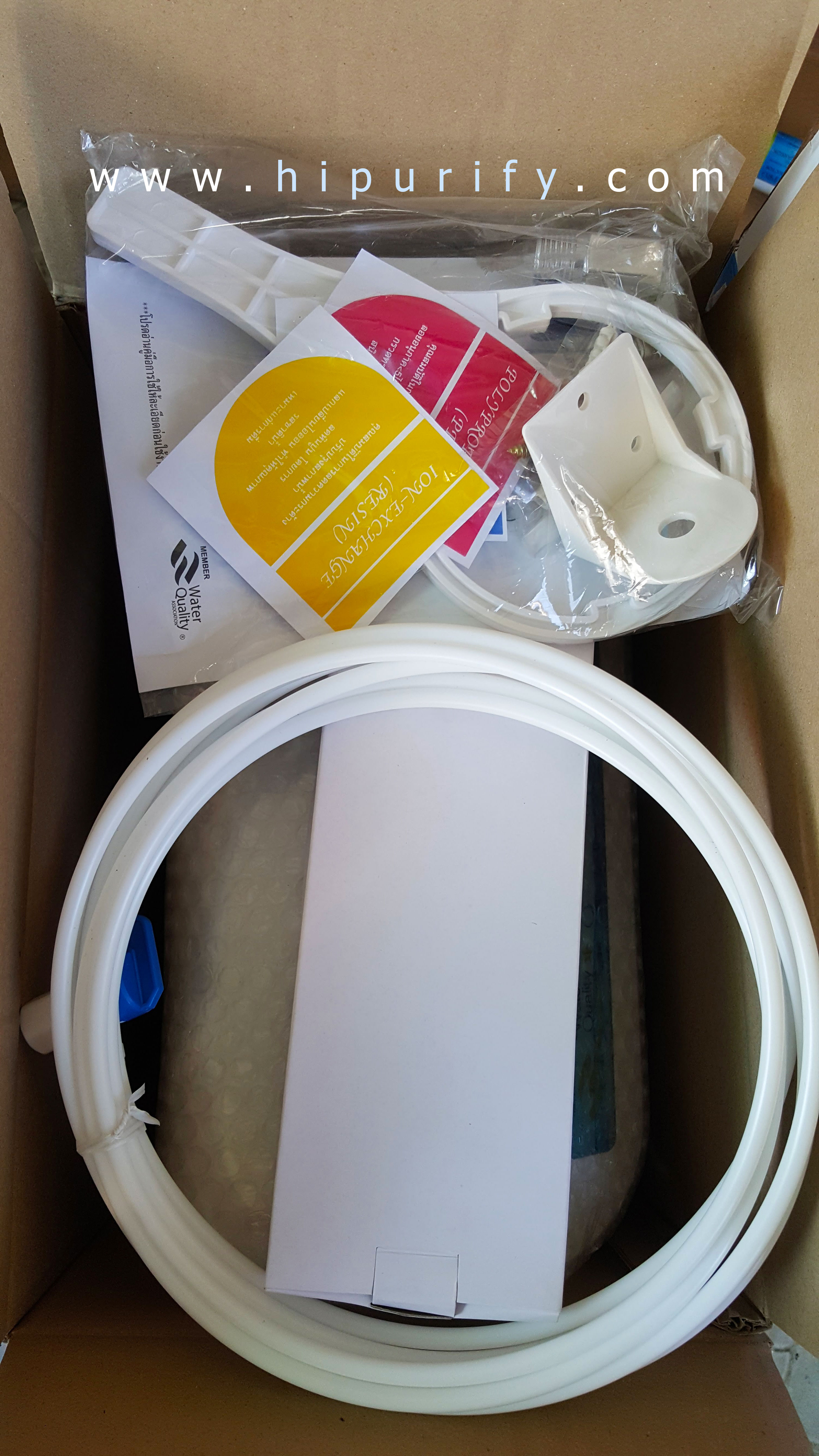 เครื่องกรองน้ำ RO 75GPD รุ่น Cascade โครงฝาครอบ + ถังสำรองน้ำ 3.2 GL (อุปกรณ์ติดตั้งครบชุด)