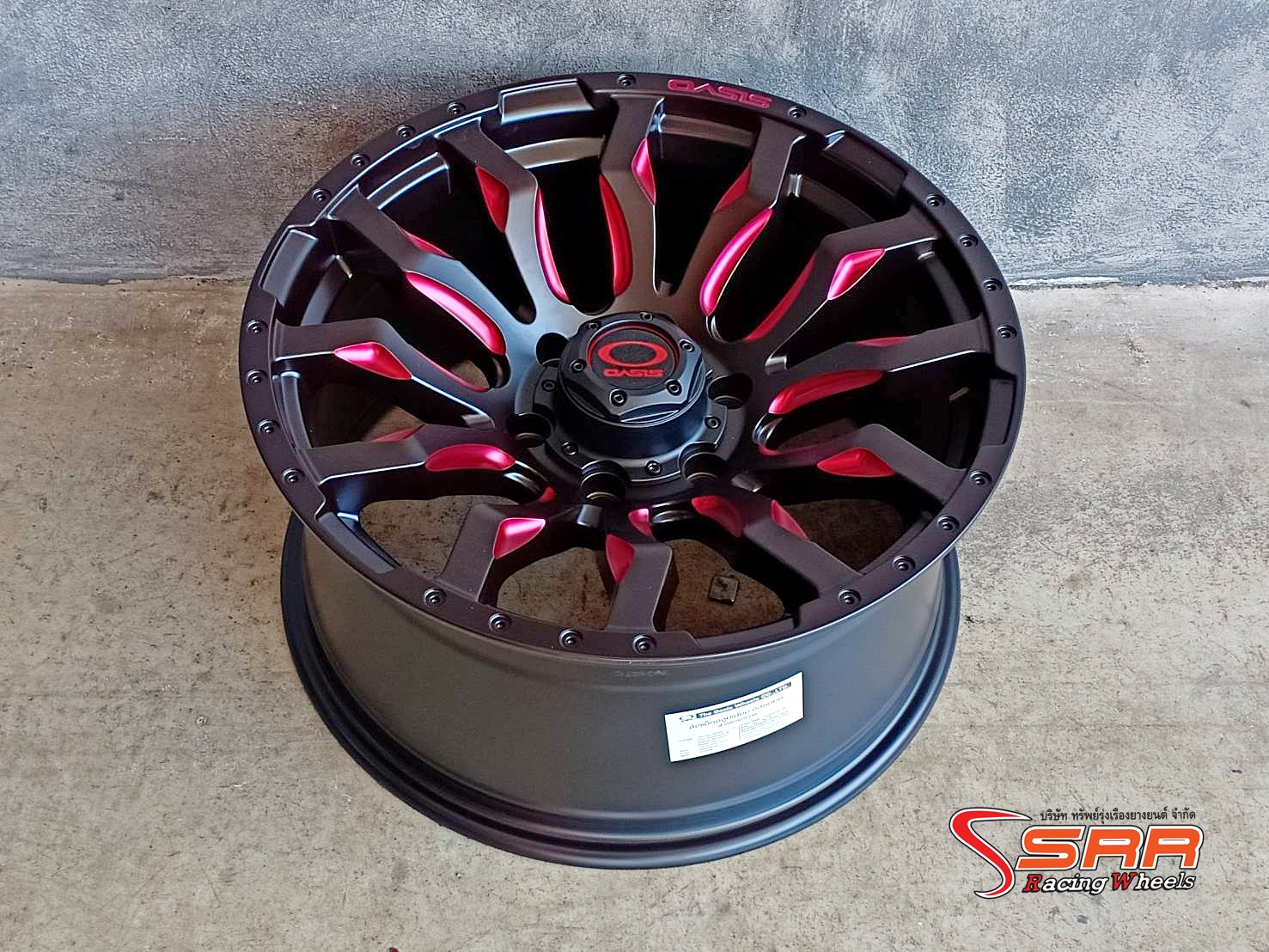 MARVEL-26 OASIS ขอบ18 6x139.7 ET+12 MATTE BLACK+RED MILLING SPOKES
