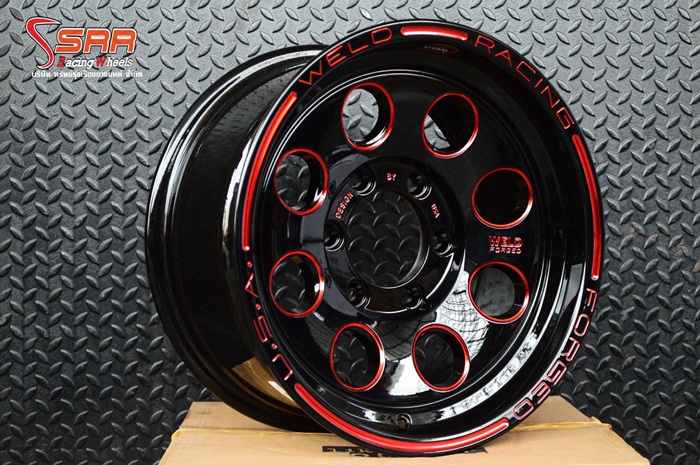 WELD DEVEL ขอบ16 นิ้ว สีดำคลิบแดงตัวหนังสือแดง