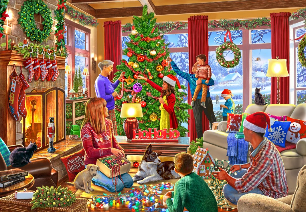 Bluebird Puzzle - Christmas Decorating 1000 pcs.