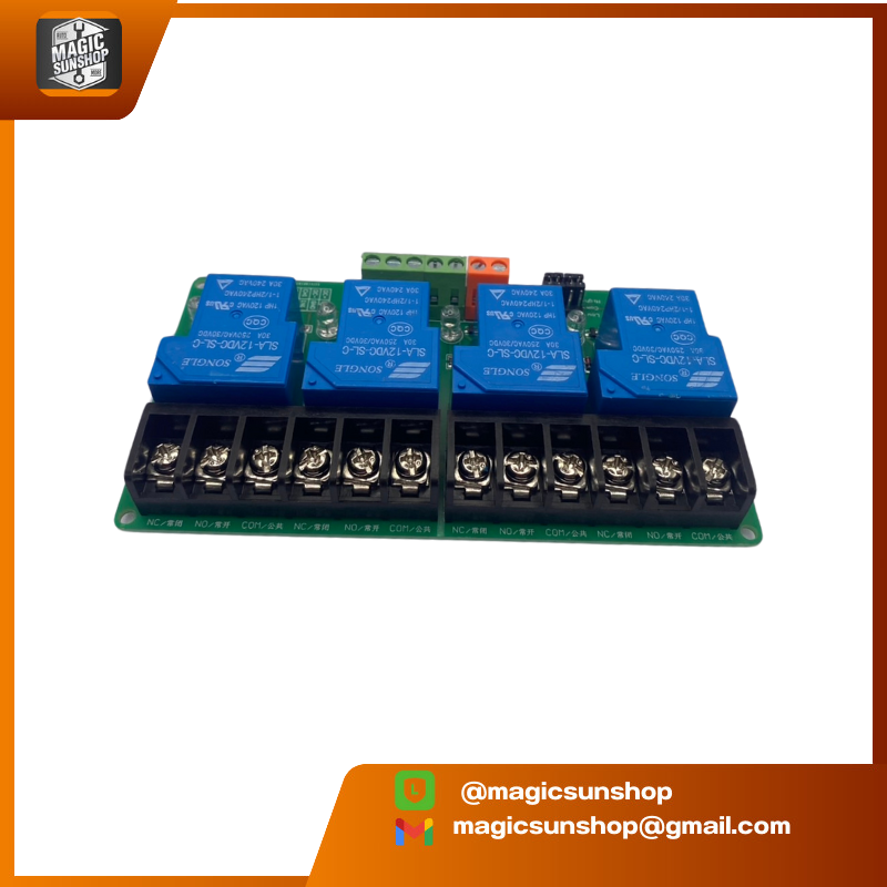 928097 4 Channel Relay 12V High And Low Trigger 240V/30A