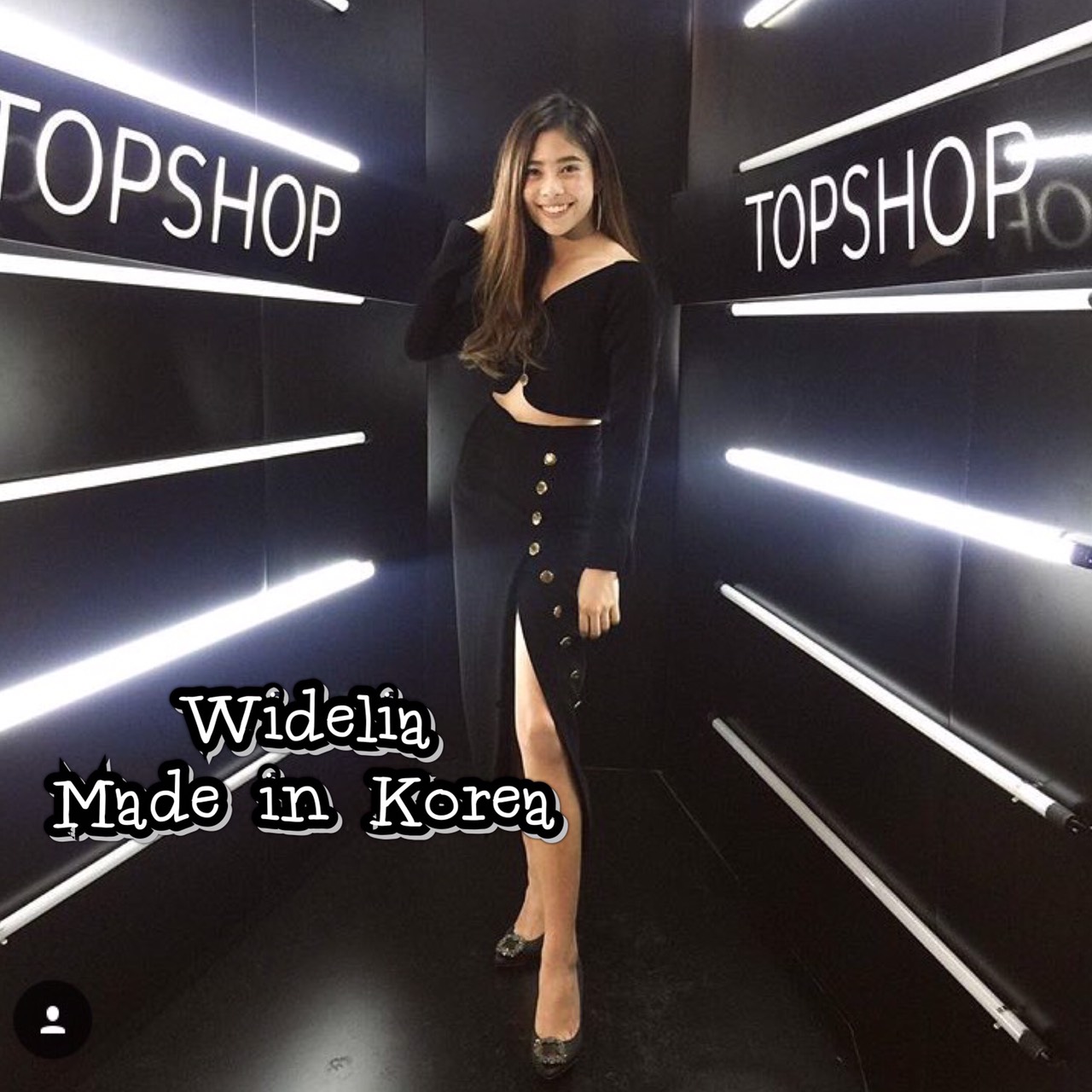 *พร้อมส่ง*Korea Style Set :: เสื้อแขนยาวปาดไหล่กับกระโปรงทรงสอบ