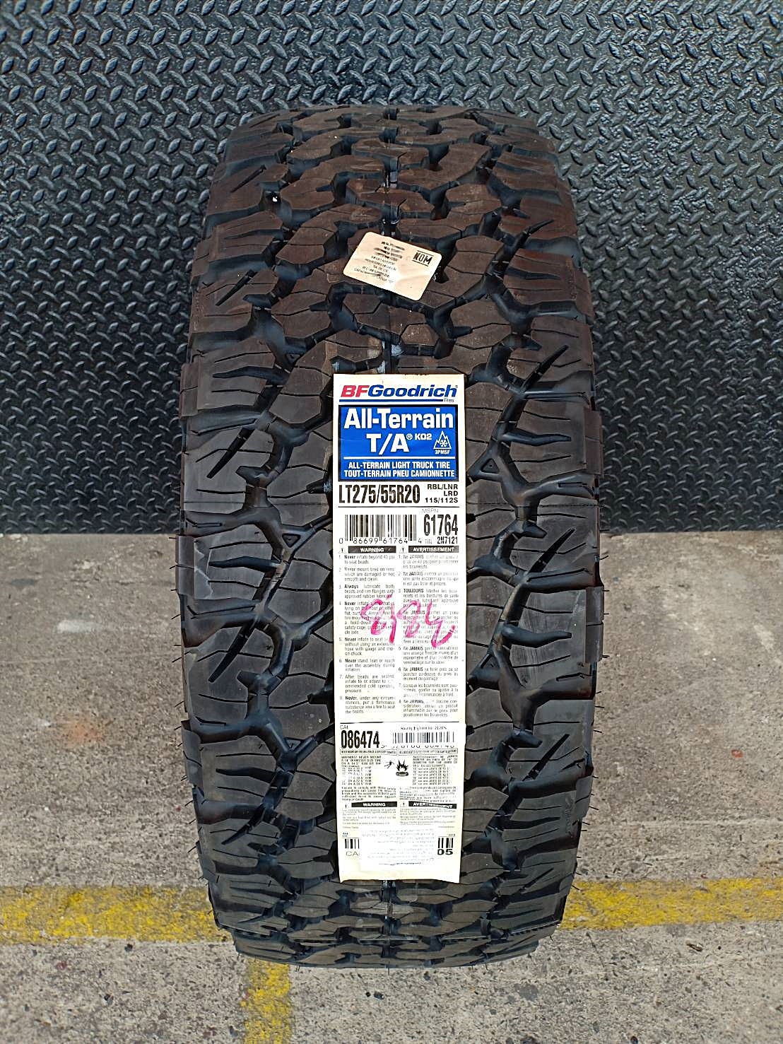 BFGoodrich KO2 275/55R20 ยางU.S.A. ยางใหม่ปี19 ลดราคาพิเศษ
