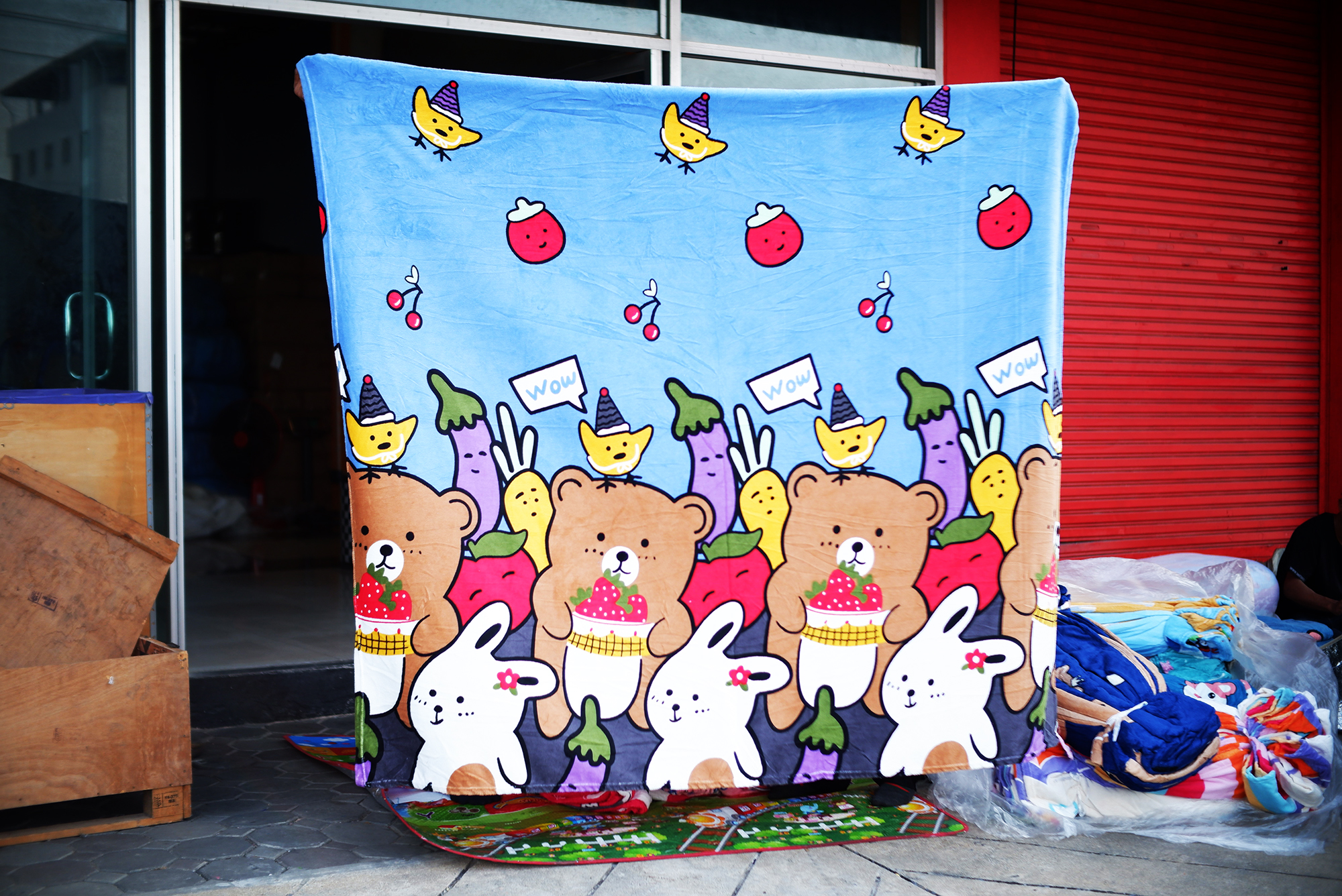 ผ้าห่มนาโน 6 ฟุตลายการ์ตูนเย็บขอบธรรมดา (12ผืนคละลาย)