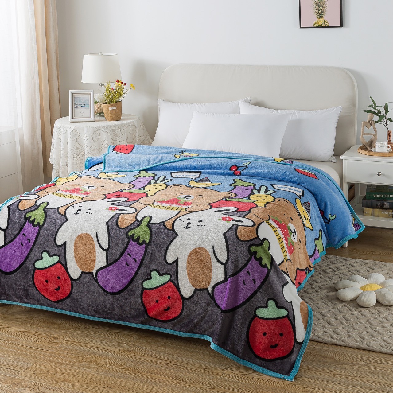 ผ้าห่มนาโน 6 ฟุตพิมพ์ลายการ์ตูน 12 ผืน