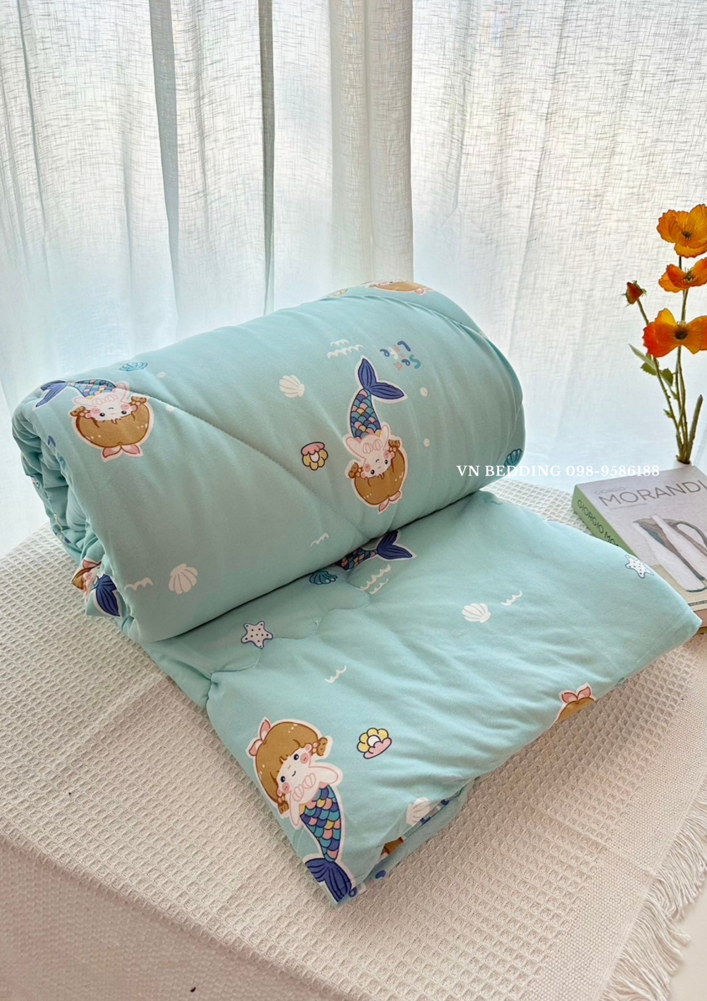 ผ้านวมใยไหมนม 6 ฟุต (6ผืนคละลาย)