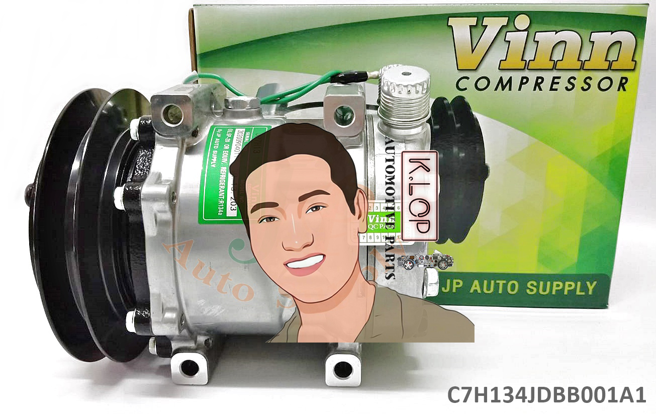 C7H134JDBB001A1 คอมแอร์ยี่ห้อ Vinn (SD 7H13 KOBELCO ร่องB 4-ขา 24V. เกลียวโอริง-ออกบน)