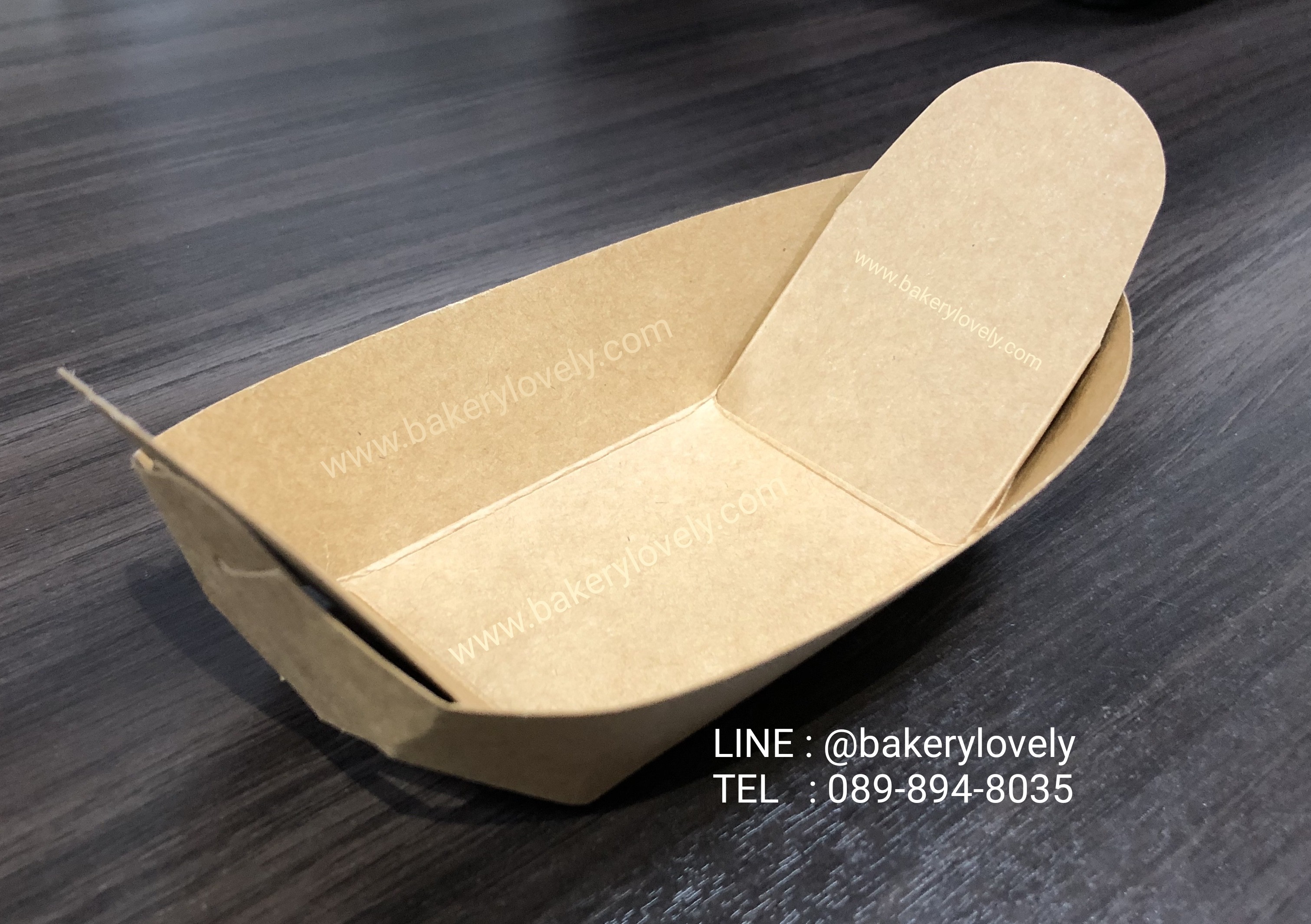 กระทงกระดาษสีน้ำตาล 9x6x3.5 cm