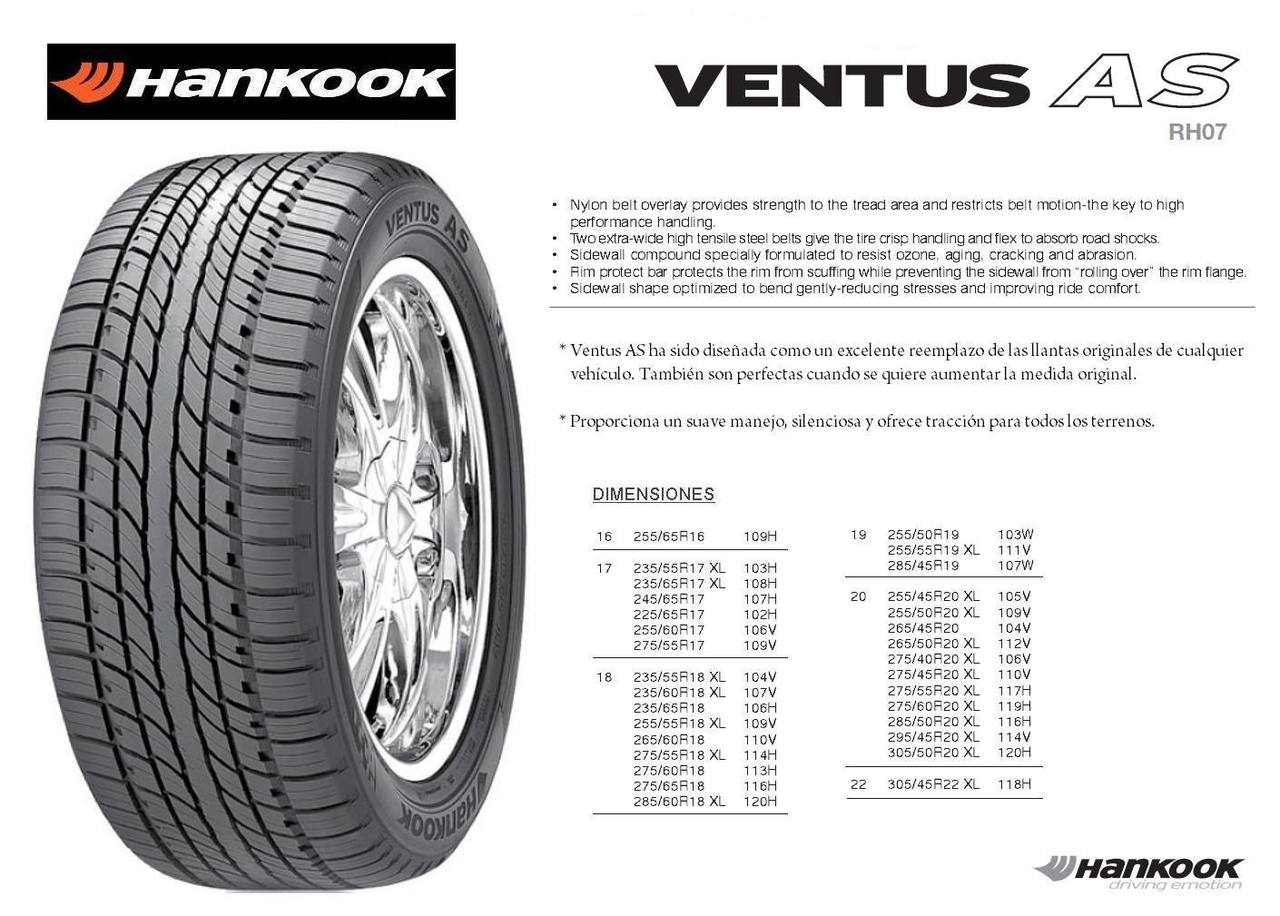 HANKOOK VENTUS AS RH07 285/60R18