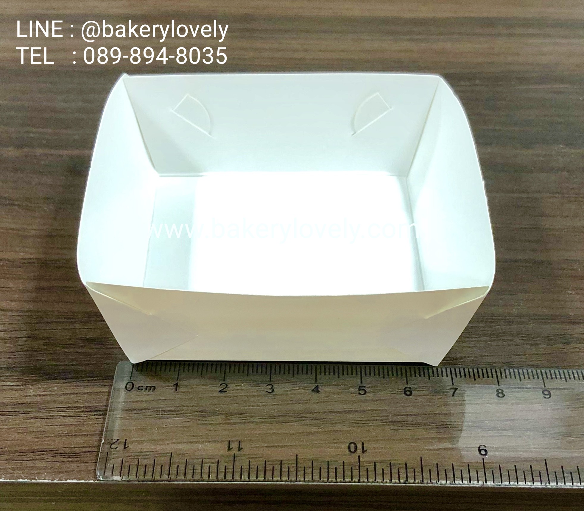 ถาดกระดาษ สีขาว 6.7x6.7x2.8 cm ขอบเรียบ ( เคลือบ1ด้าน )