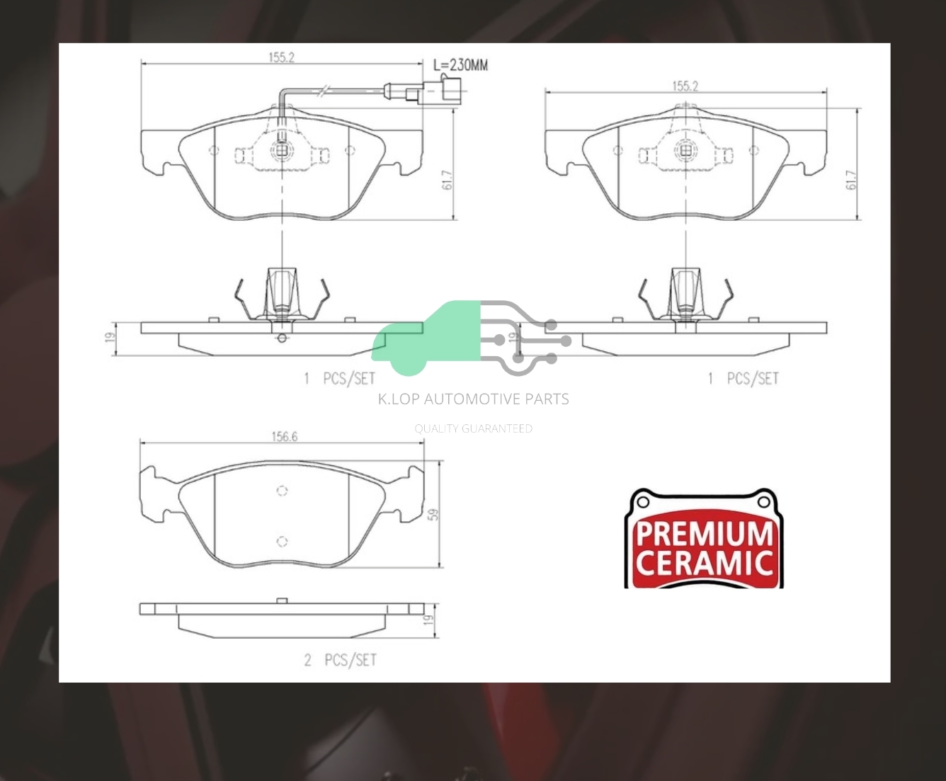 P23 112N ผ้าเบรกหน้า (แท้ BREMBO รุ่น Ceramic) ALFA ROMEO 156 97-05