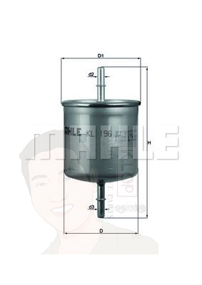 KL 196 กรองเชื้อเพลิง VOLVO เบนซิน / S40 S60 S80 XC90 ยี่ห้อ MAHLE