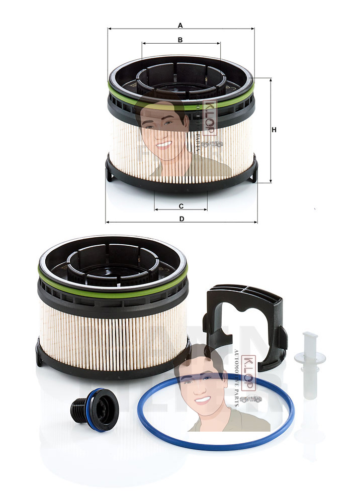 PU11001ZKIT กรองโซล่า BENZ CLS 300d (C257) เครื่องยนต์ OM654 (MANN-FILTER***งานพรีเมี่ยมแท้นำเข้ายุโรป) Dimensions(mm.) A=107 B=19 C=24 D=111 H=72
