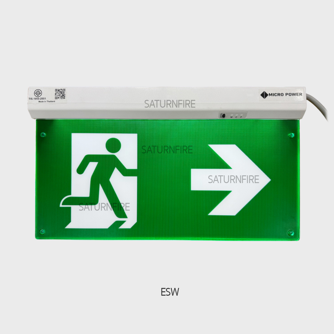 ป้ายทางออก MICROPOWER ติดลอย/ติดผนัง