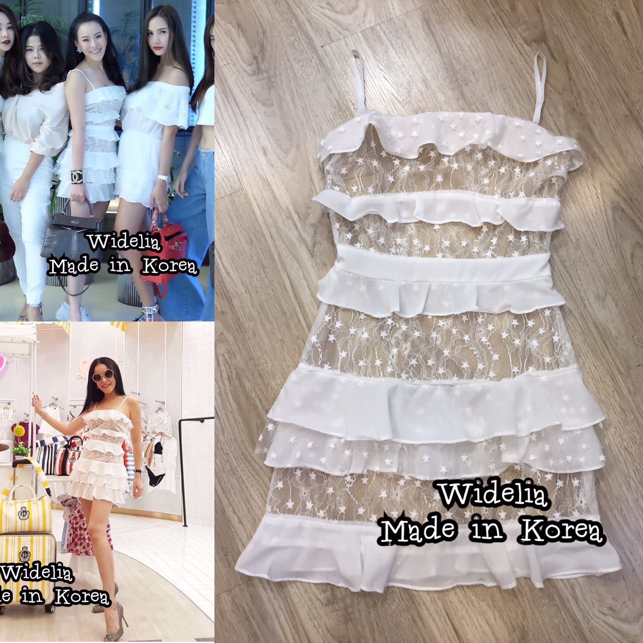 *พร้อมส่ง*FLALM Dress :: เดรสสายเดี่ยวตัวตัวสวย ใช้ผ้าซีทรูลาย Texture ในตัว