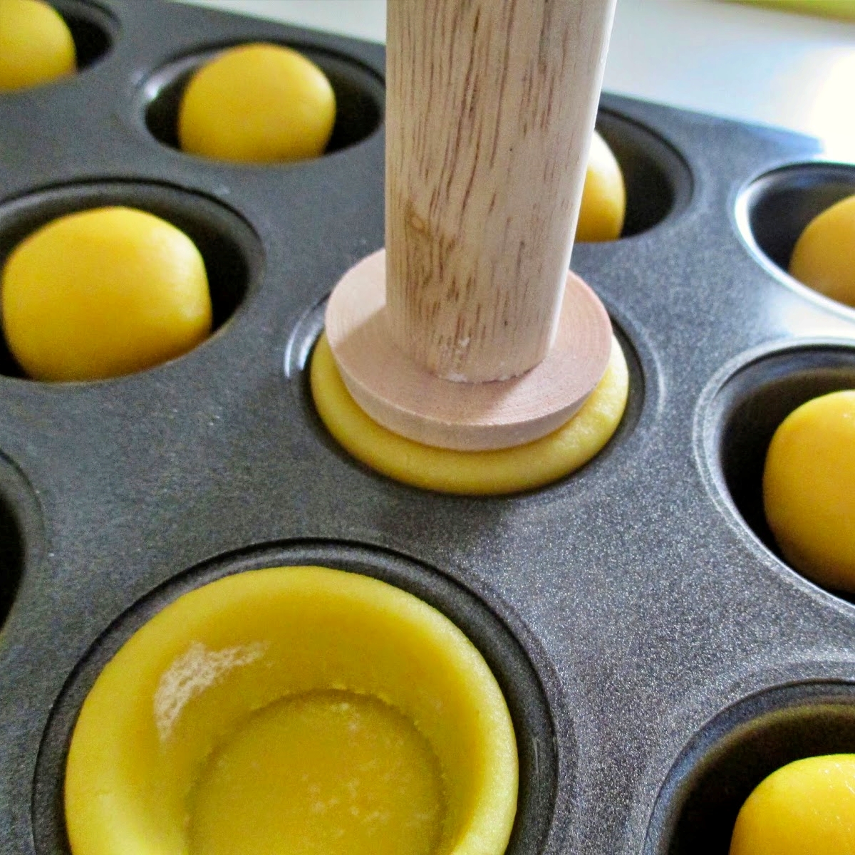 ไม้กดทาร์ต S/1 หัว เครื่องมือแม่พิมพ์ไม้สําหรับทําขนม