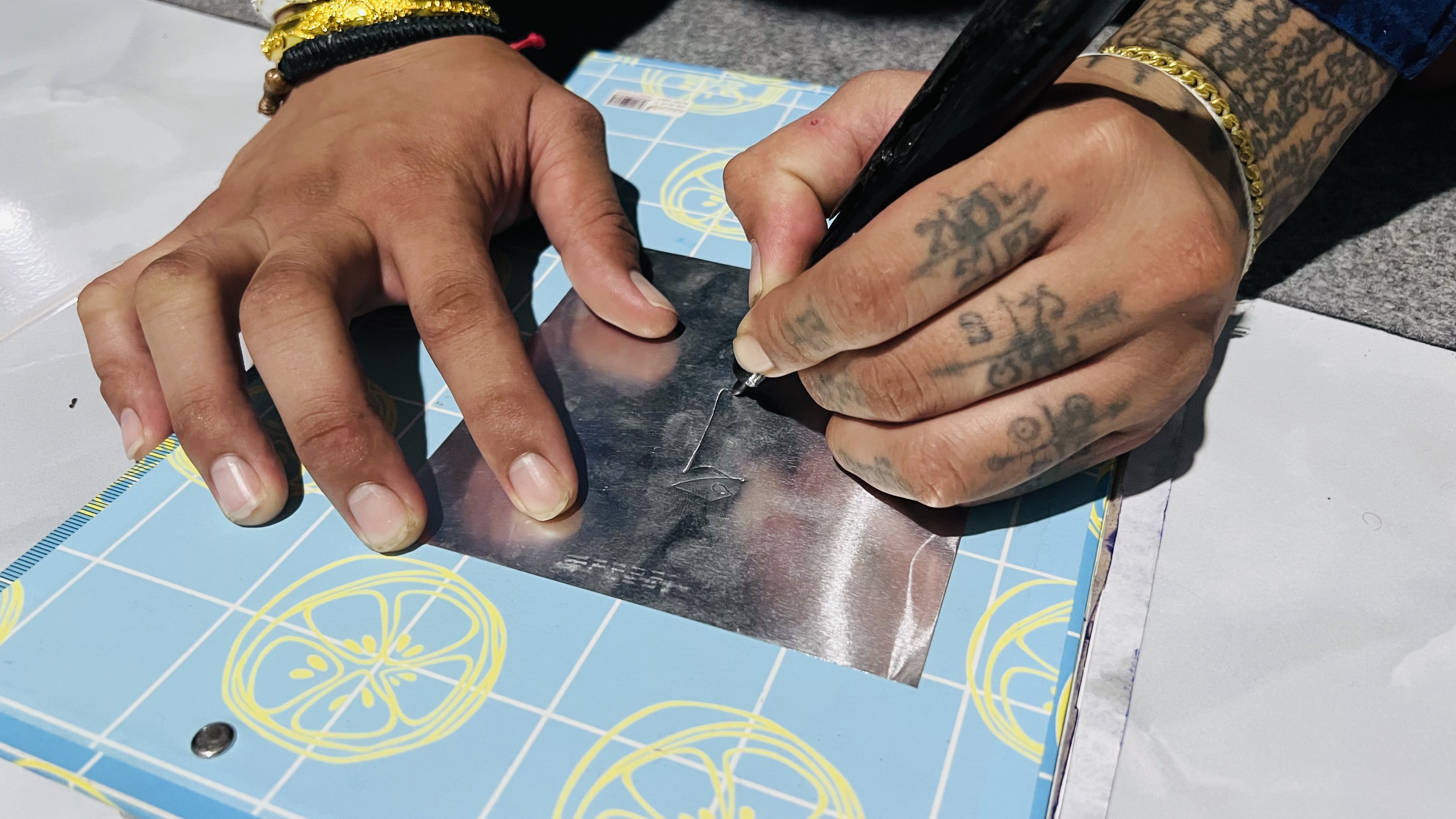 28/07/66 จารแผ่นตะกรุดสำหรับทำงั่ง อาจารย์ปอนด์ สมิงพราย ✔️