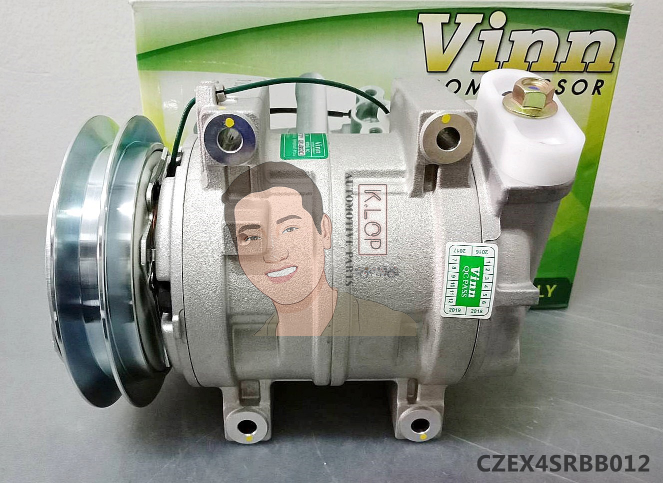 CZEX4SRBB012 คอมแอร์ยี่ห้อ Vinn (ZEXEL 15CH MITSU FUSO ร่องB รูเล็ก เอียงขวา)