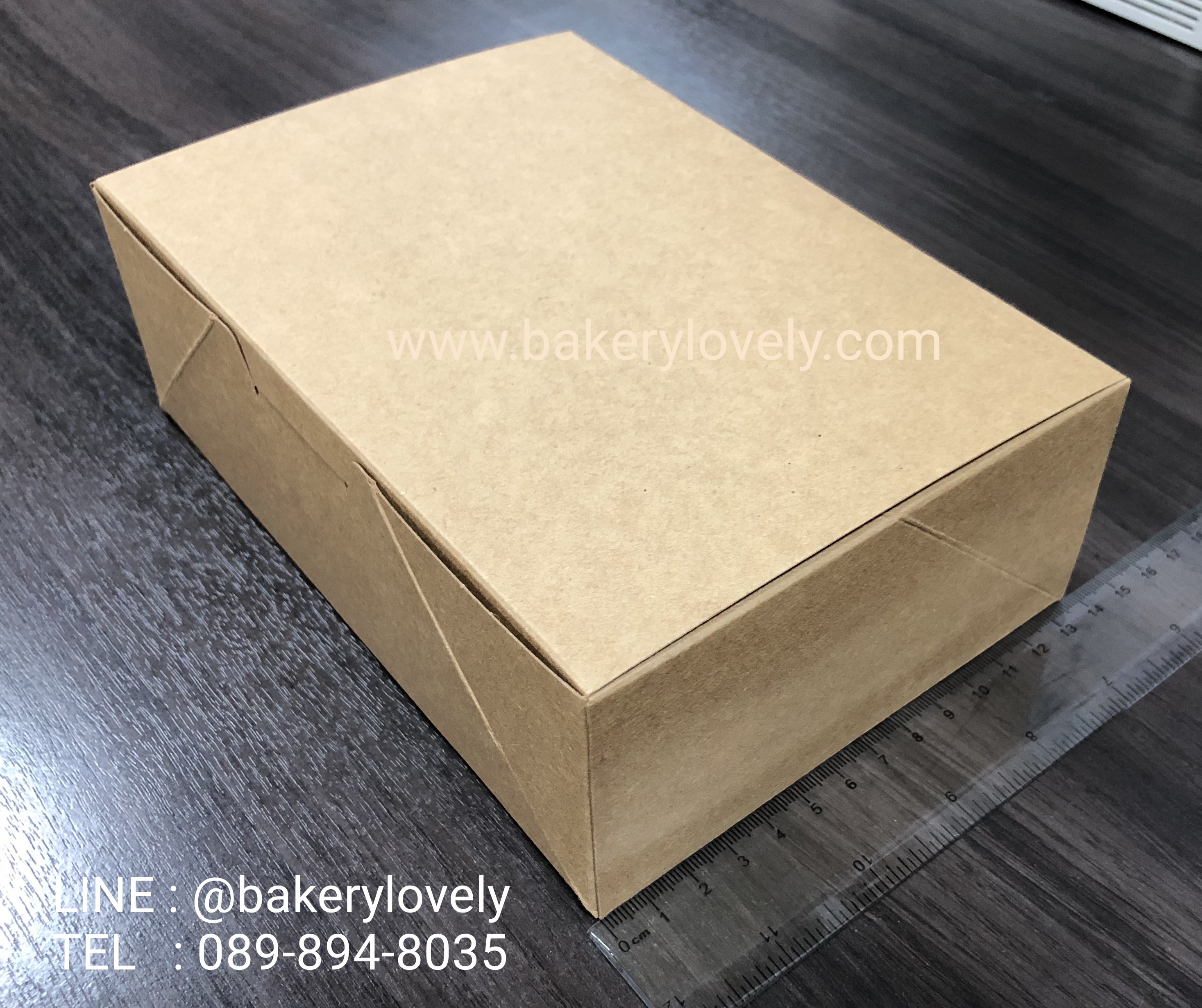 กล่องกระดาษสีน้ำตาล L 13.7x19.7x6.7 cm pop-up ( เคลือบใน )