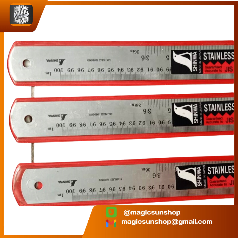 SHINWA Shinwa ไม้บรรทัดเหล็ก (Steel Ruler) ยาว 1 เมตร