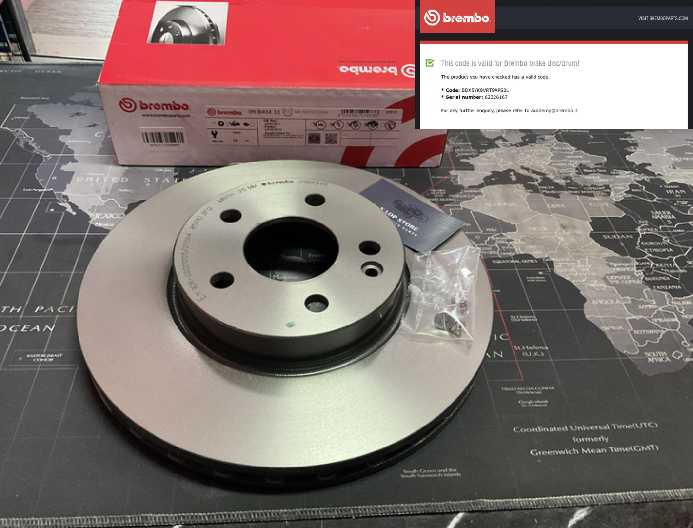 09 8404 11 จานเบรค ล้อ F (ยี่ห้อ BREMBO) รุ่น HC/PVT Benz VITO W639 ปี2004->*