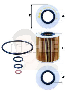 OX 166-1D กรองน้ำมันเครื่อง (BMW N43, N46 / X1 (E84), 3 (E46 E90), 5 (E60)