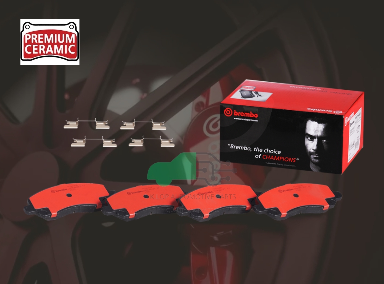 P54 030N ผ้าเบรกหน้า (แท้ BREMBO รุ่น Ceramic) LANCER EX (1.8 2.0), SPACE WAGON (2.4) ปี 04->/ LANCER CEDIA (1.6 1.8 2.0)