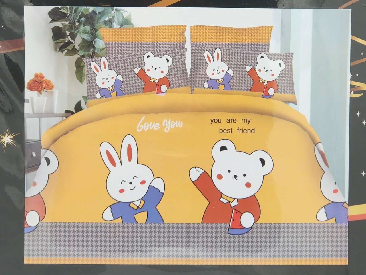 ชุดนวมลายการ์ตูน 6 ฟุต #มียางรัดมุม 360 องศา งานพรีเมี่ยม(เกรด AA) ( 6ชุดคละลาย)