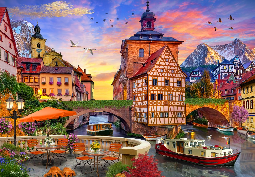 Bluebird Puzzle - Old City Hall, Bramberg Germany 1000 pcs.