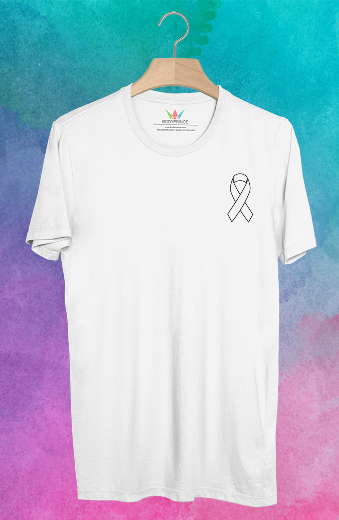 BP418 เสื้อยืด White Ribbon