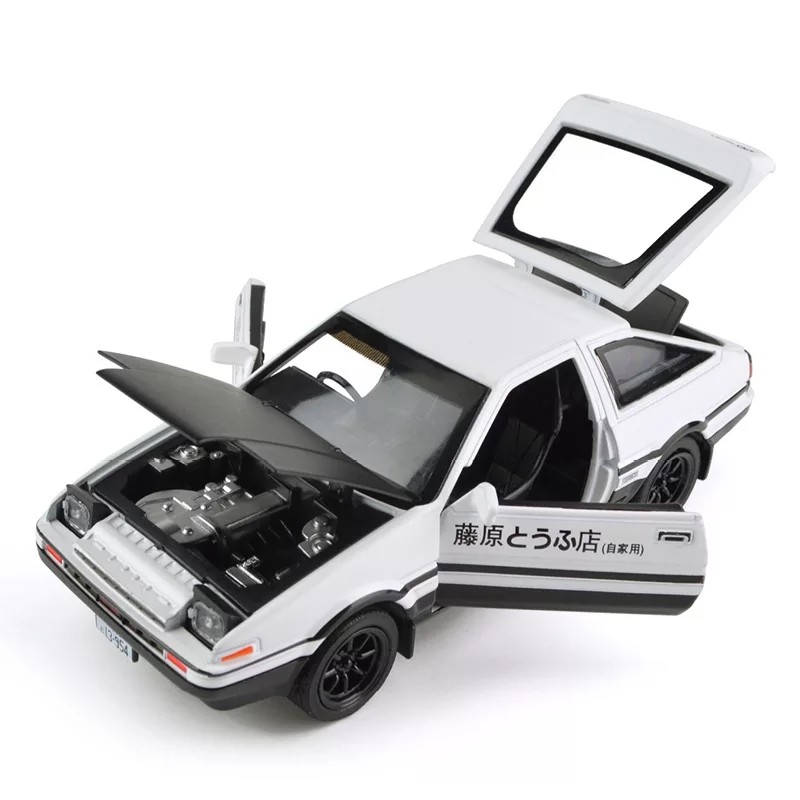 โมเดลรถเหล็ก Toyota Trueno AE86 รถส่งเต้าหู้ scale 1:28 มีเสียง มีไฟ (ปลีก-ส่ง)