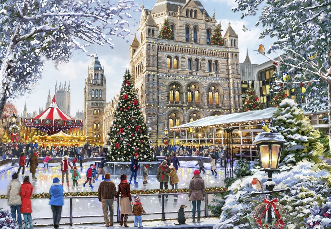 Bluebird Puzzle - Skating Outside Natural History Museum 1000 pcs.