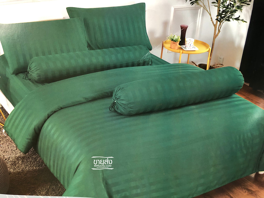 ชุดผ้าปูที่นอนลายริ้วโรงแรม 6 ฟุต (10ชุดคละสี)