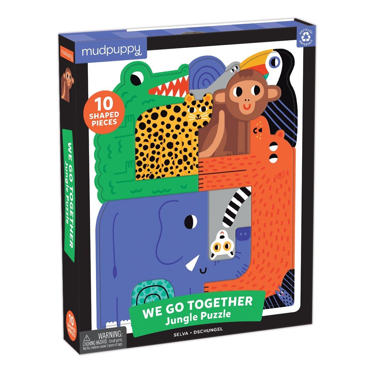 Mudpuppy - We Go Together : Jungle - Shaped Puzzle 10 pcs.