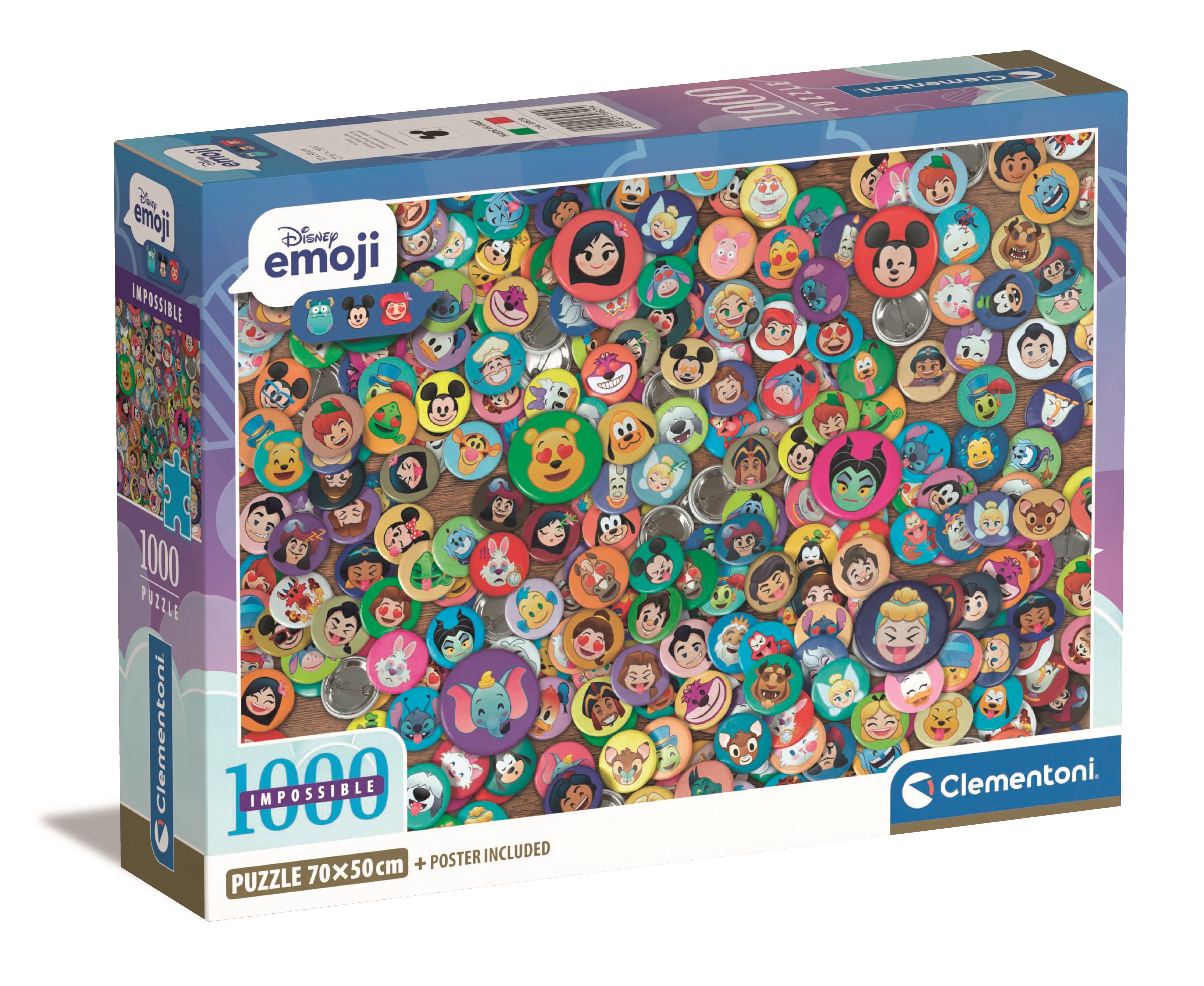 Clementoni - Impossible Puzzle : Disney emoji 1000 pcs.