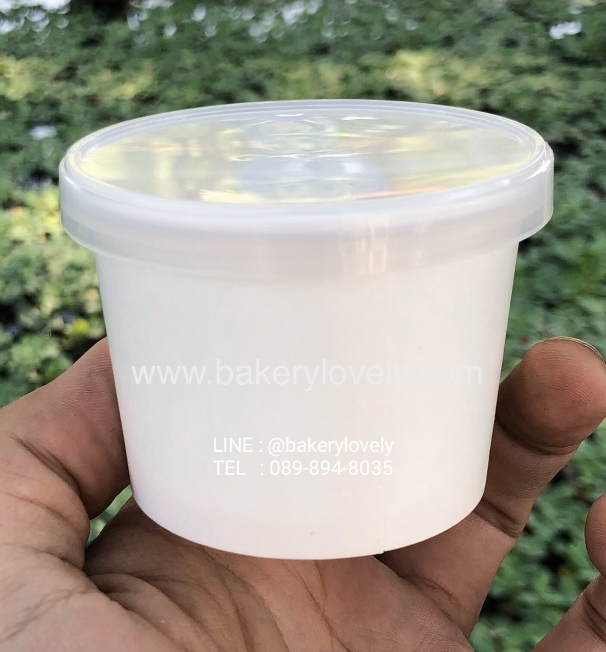 ถ้วยกระดาษ 4 ออนซ์ สีขาว + ฝาใส ติดแท่งตักไอศกรีม