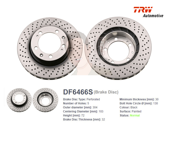 DF6466S จานเบรค-ดรัมเบรค(TRW) PORSCHE Porsche 911 / CARRERA ปี1994 FL