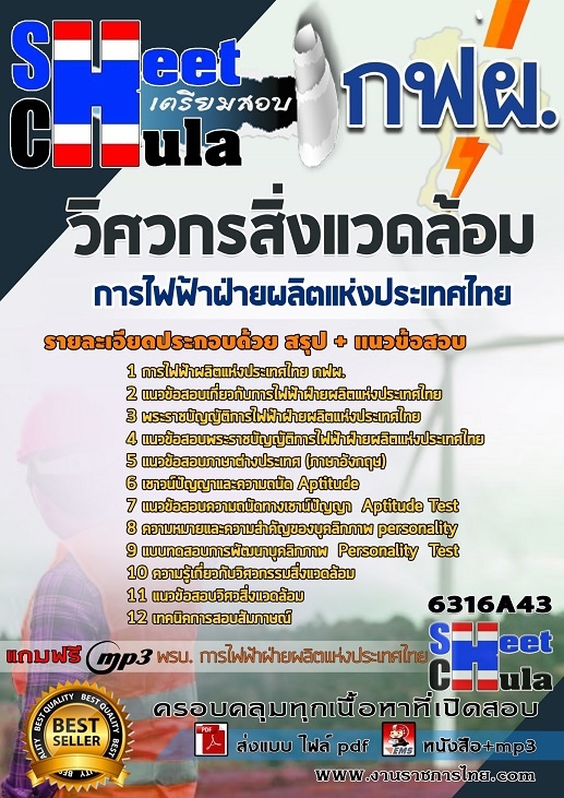 6316A43แนวข้อสอบ วิศวกรสิ่งแวดล้อม การไฟฟ้าฝ่ายผลิตแห่งประเทศไทย (กฟผ)