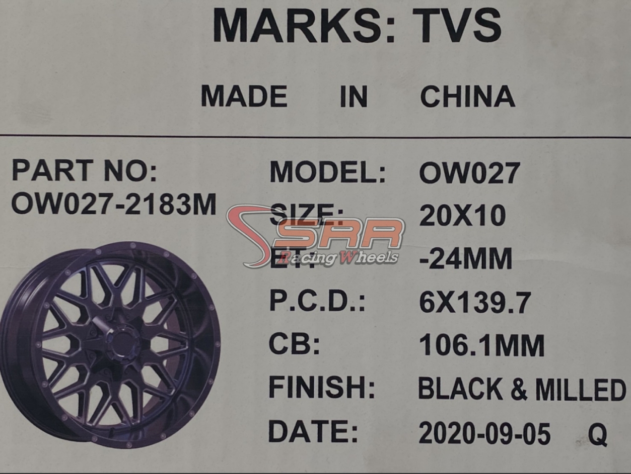 OASIS OW027 20x10 6x139.7 ET-24 BLACK & MILLED