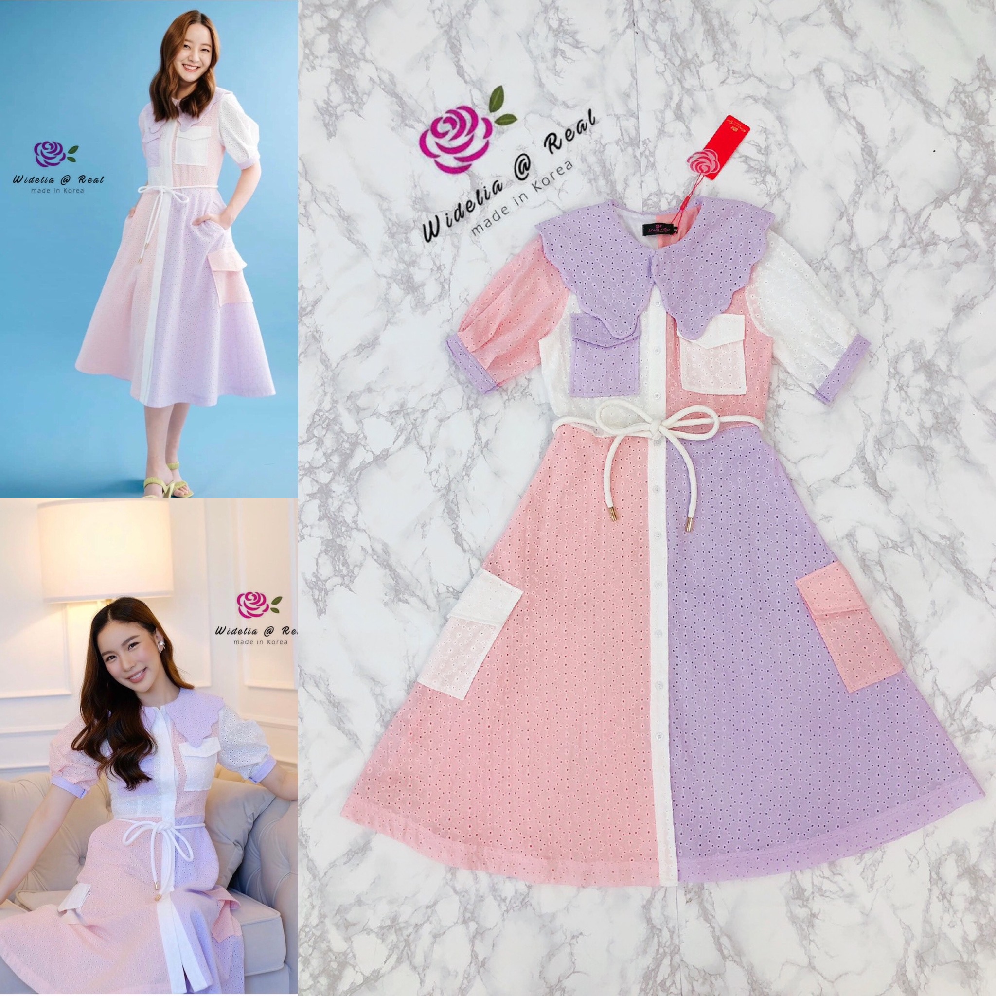 Asava Dress เดรสแขนพองแสนสวย เนื้อผ้าฉลุอย่างดี