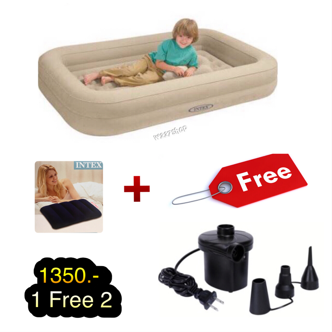 1 Free 2 ที่นอนเด็กสูบลม INTEX Kidz Travel Bed Set INTEX 66810 (By INTEX Air Furniture)