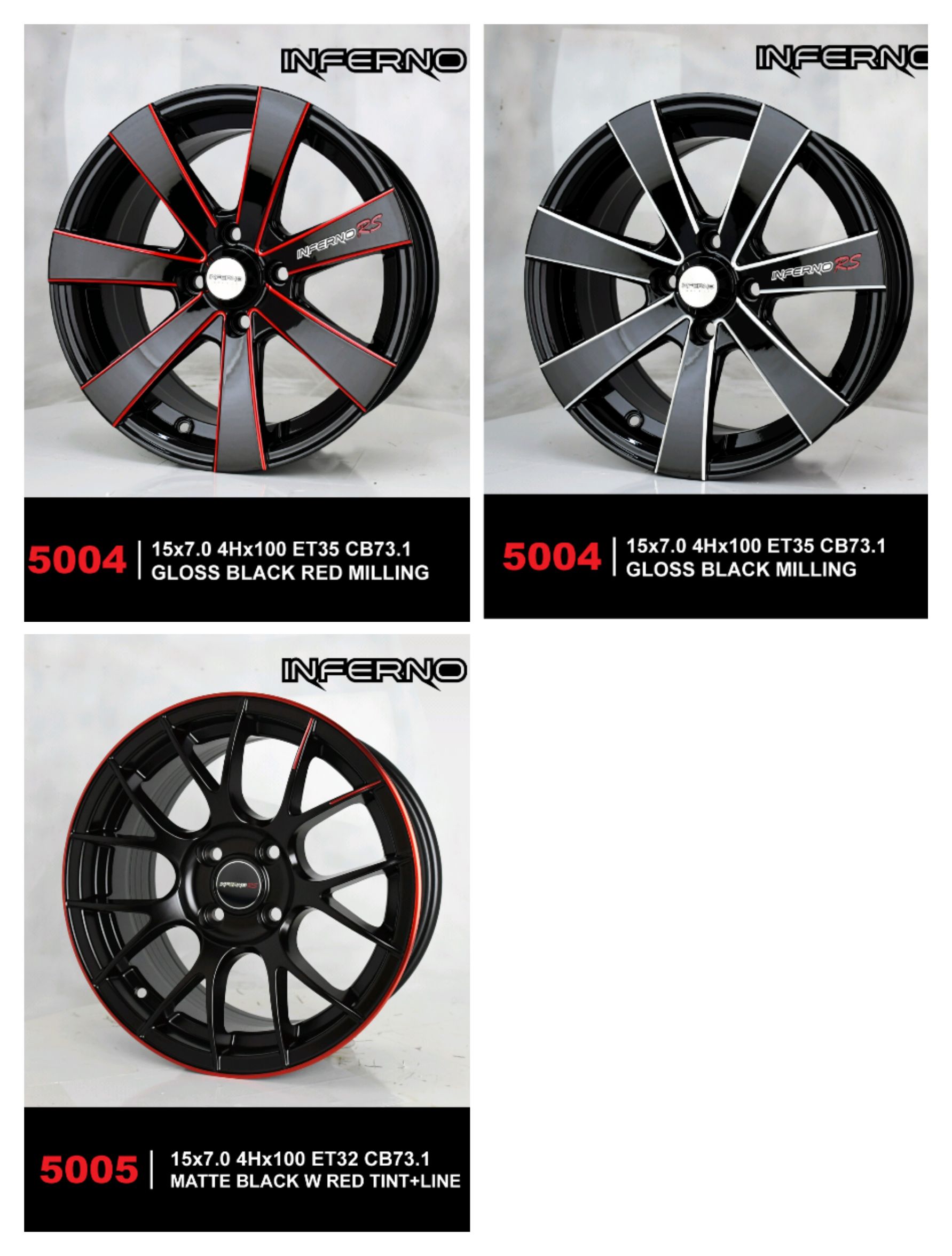 ล้อแม็ก INFERNO ขอบ15 4x100 สำหรับรถเก๋งเล็ก ราคาพิเศษ