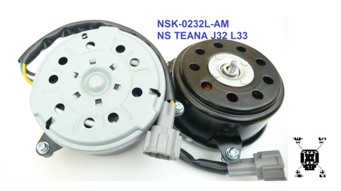 มอเตอร์พัดลม-แผงหม้อน้ำ (รหัสสินค้า NSK-0232L-AM) Nissan Teana J32, L33