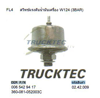 FL4 สวิทช์แรงดันน้ำมันเครื่อง BENZ W124 (3BAR) (รหัส 02.42.009)