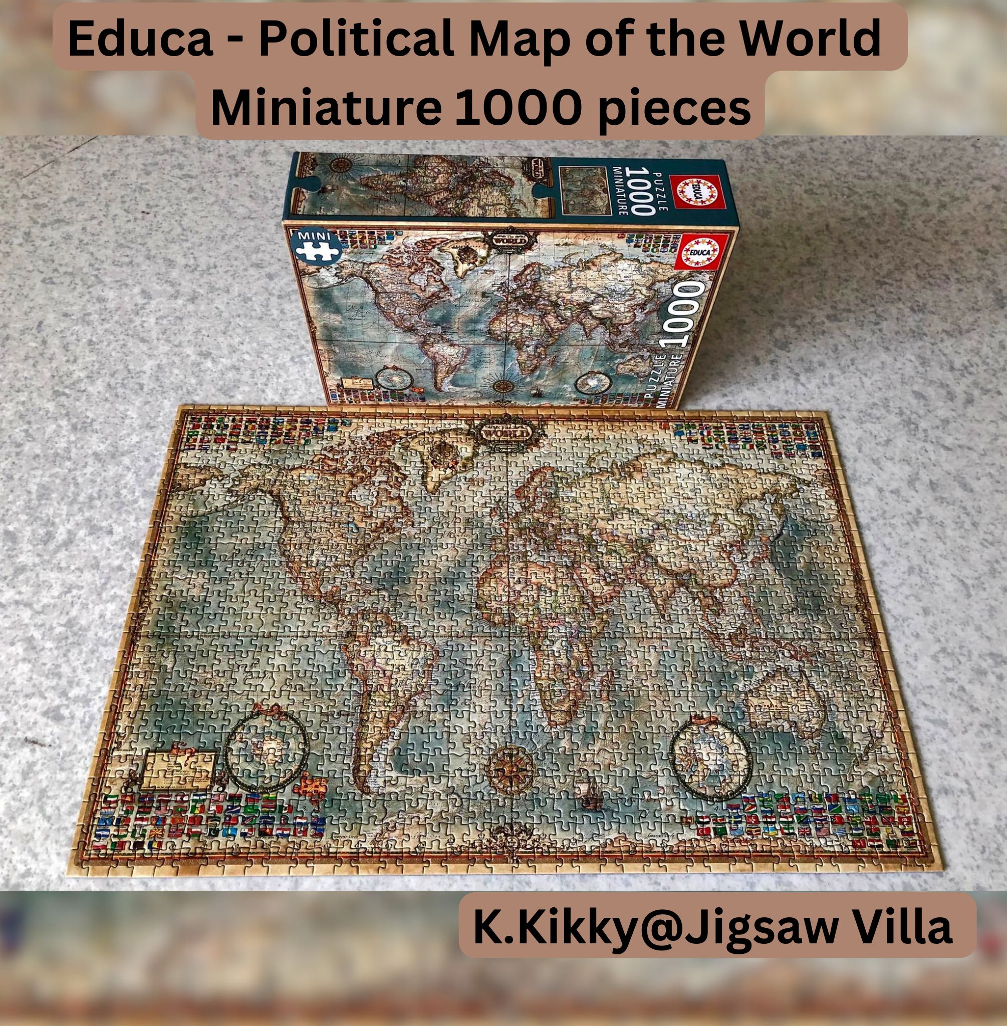 Educa - Political Map of the World (Miniature) 1000 pcs.