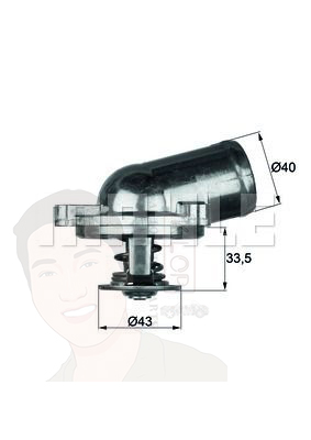 TI 22 79 วาลว์น้ำ+เสื้อ BENZ M111 / C180-220 W202 W210 Musso 2.3 (ยี่ห้อ MAHLE)