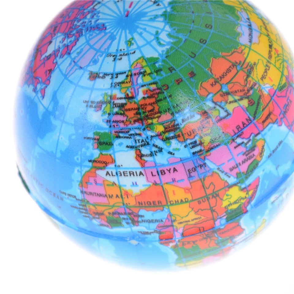 ลูกบอลนิ่ม บริหารมือ ลายแผนที่โลก